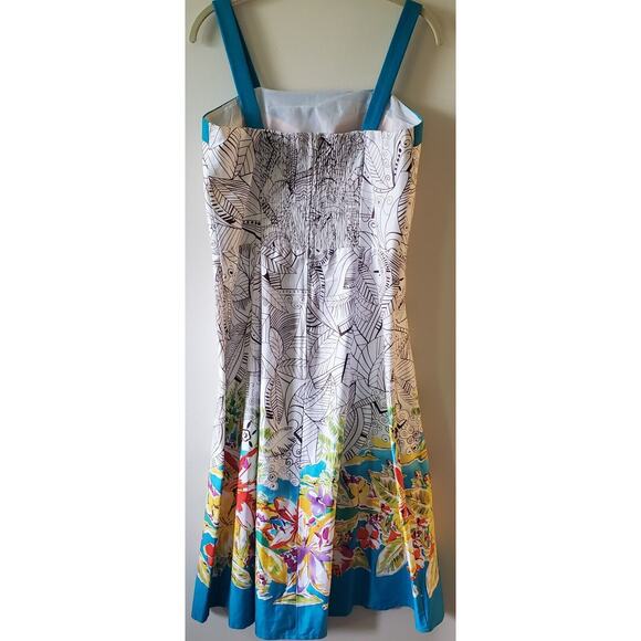 Madison Leigh Sundress Size 10 Colorful Cotton Spandex Straps Back Zip Beach - Picture 4 of 13